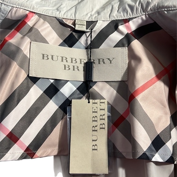NWT Burberry Brit W. CHARSTONE45 Nova Check Logo WINDBREAKER Trench Coat 14 - Picture 7 of 15